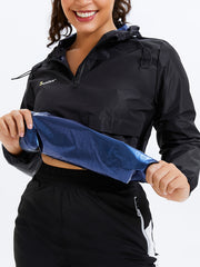GOTOLY Women's Sauna Waterproof Hooded Jacket Fitness Sports