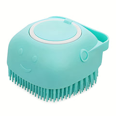 Silicone Pet Bath Brush with Shampoo Dispenser for Grooming