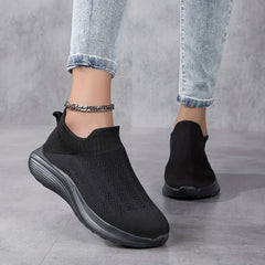 Men's Solid Knit Sock Shoes Non Slip Slip On Sneakers