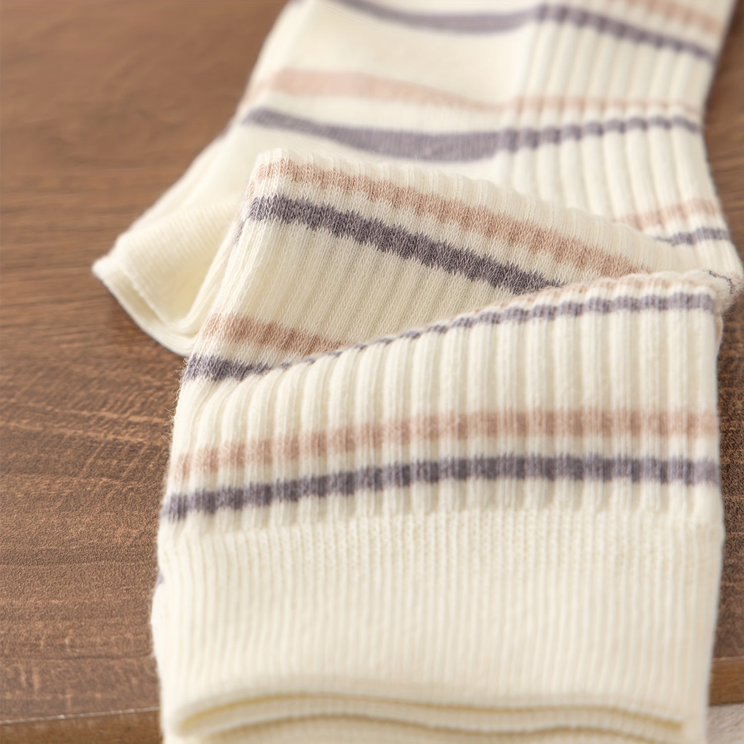 5 Pairs Striped Crew Socks for Women