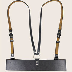 Punk Body Harness Belt PU Leather Double Pin Buckle Waistband