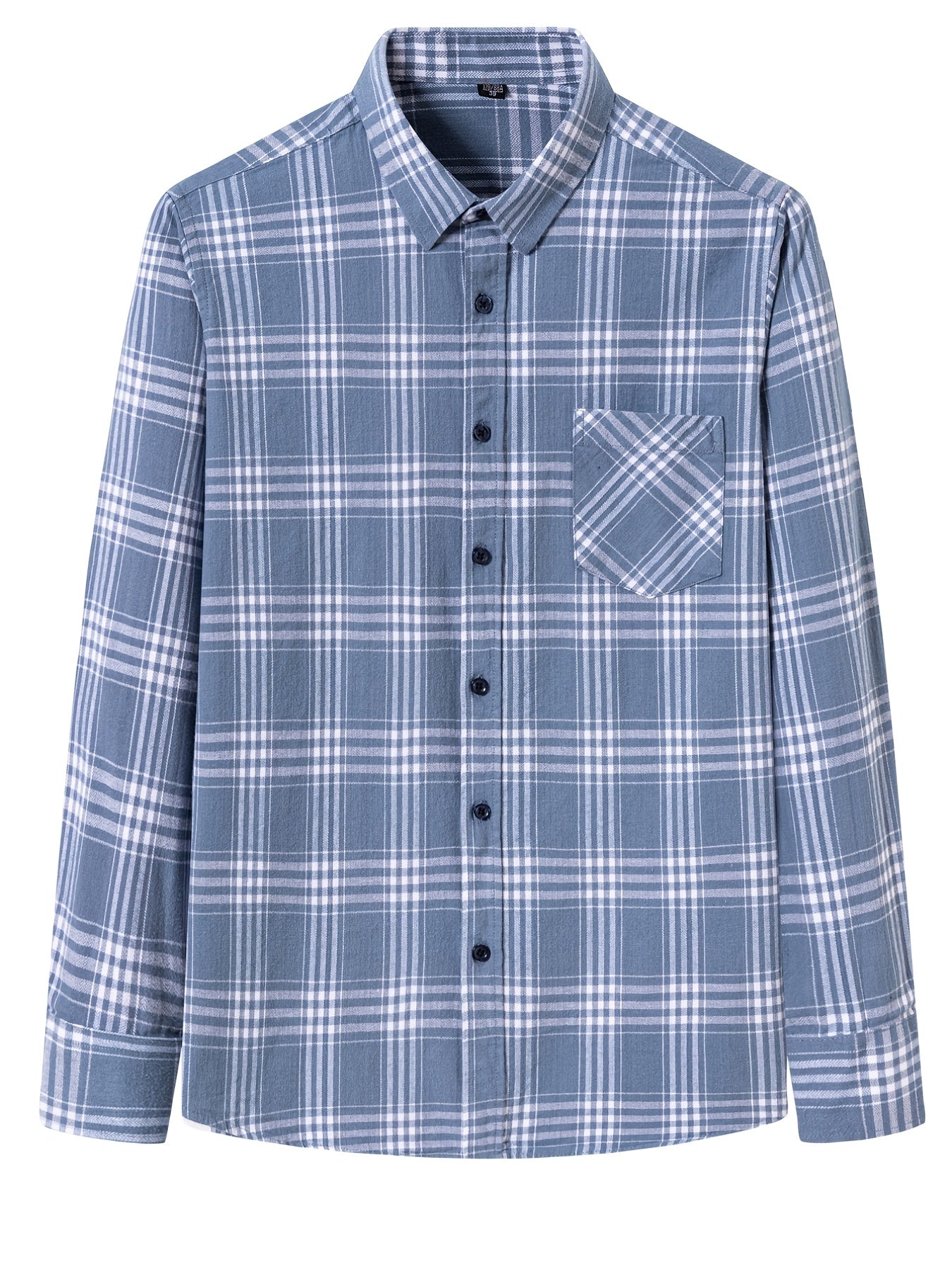 Men's Flannel Plaid Long Sleeve Shirt with Pockets