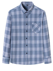 Men's Flannel Plaid Long Sleeve Shirt with Pockets