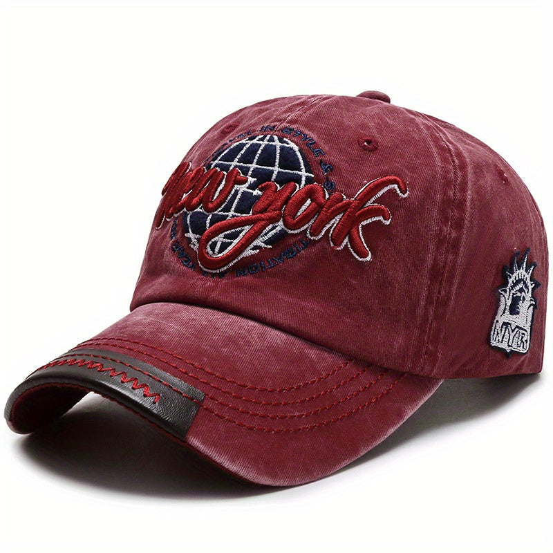 Distressed Letter Embroidery Baseball Cap for Men and Women