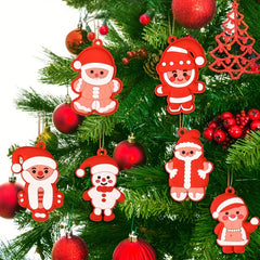 6pcs Gingerbread Man Christmas Tree Pendant