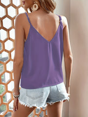 Ethnic Splicing Cami Top V Neck Casual Summer Top