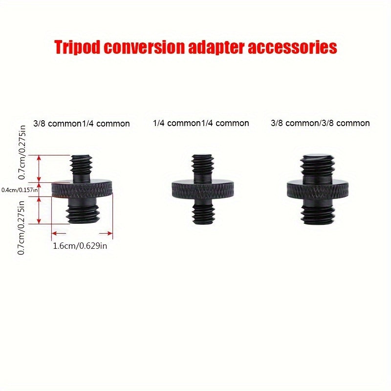 Screw Adapter Thread For Tripod Accessories Camera Mount 3/8 Male 1/4 Male
