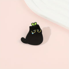 Cat Enamel Brooch Animal Pin for Wallet Handbag Clothing & Jewelry
