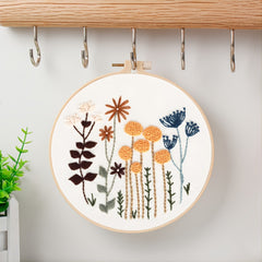 4pcs Flowers Plants Embroidery Kit 7 9 Inch Hoop