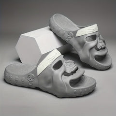 Men's Skull Slides Casual Non Slip Slippers Open Toe Shoes For Indoor Outdoor