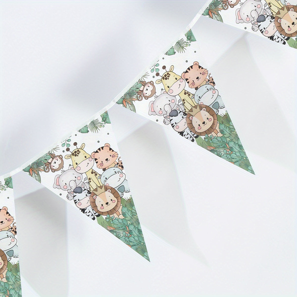 Lion Giraffe Triangle Banner Jungle Theme Party Supplies