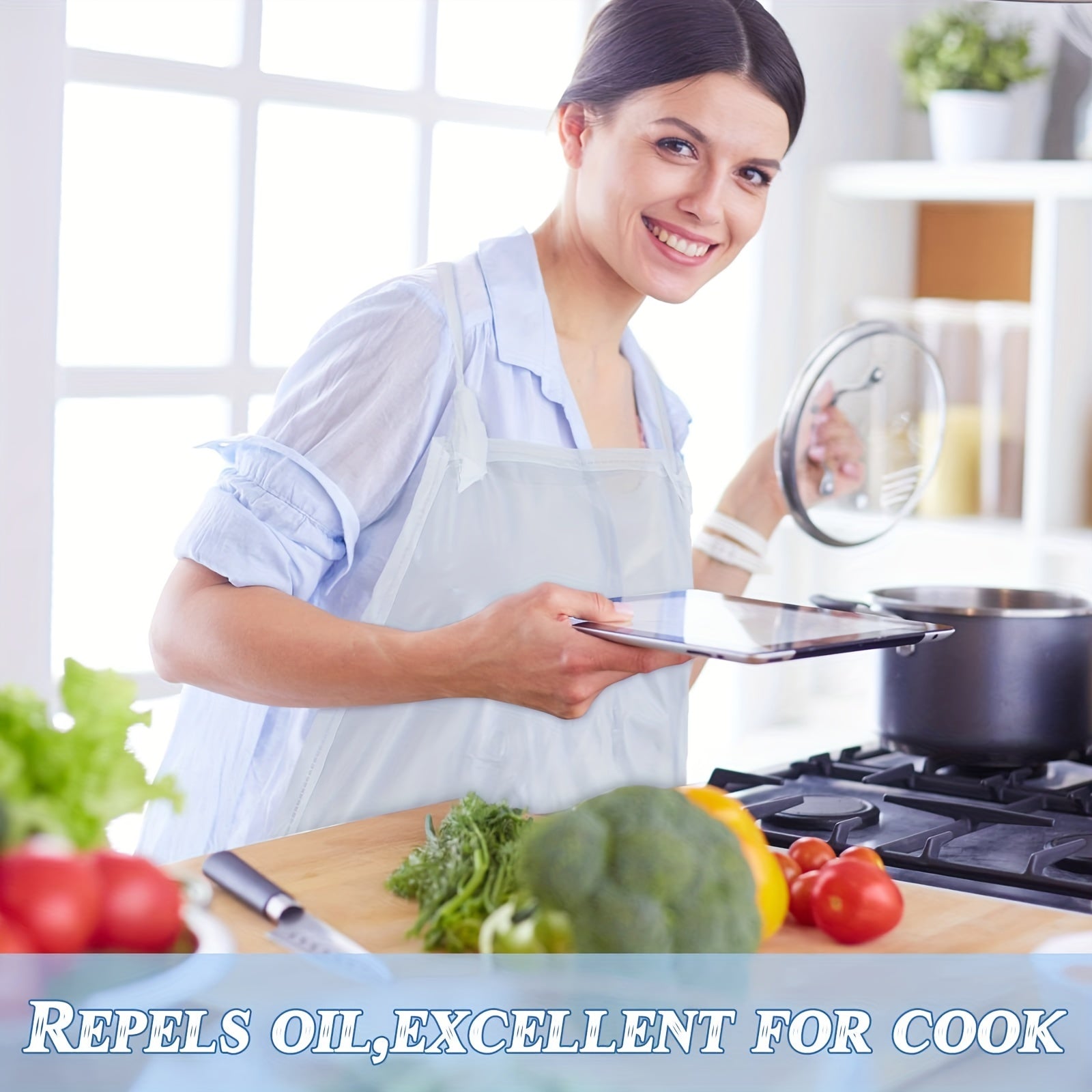 Waterproof PVC Apron Adult Pocket Apron Kitchen Supplies