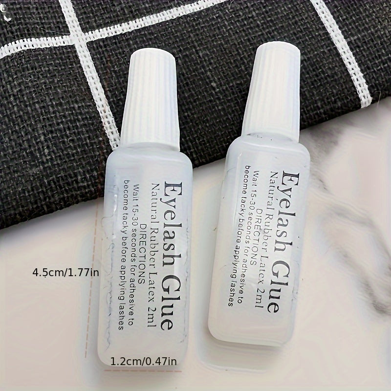 False Eyelashes Glue 2ml Mini Flat Tube Transparent Waterproof Latex Antifreeze