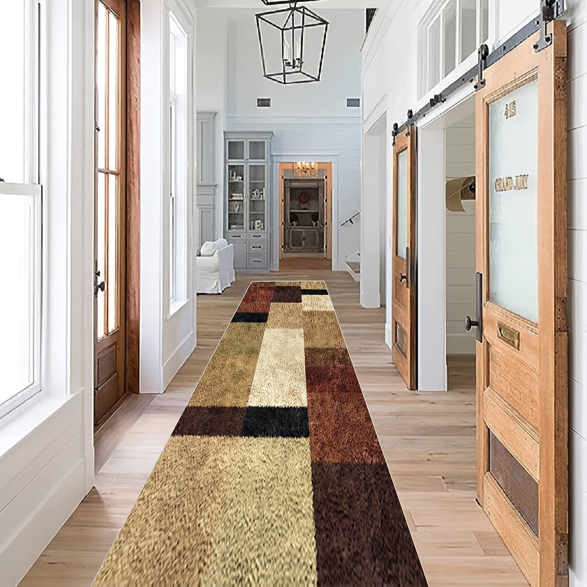 Geometric Runner Rug Soft Kitchen Mat Non Slip Washable Stair Carpet