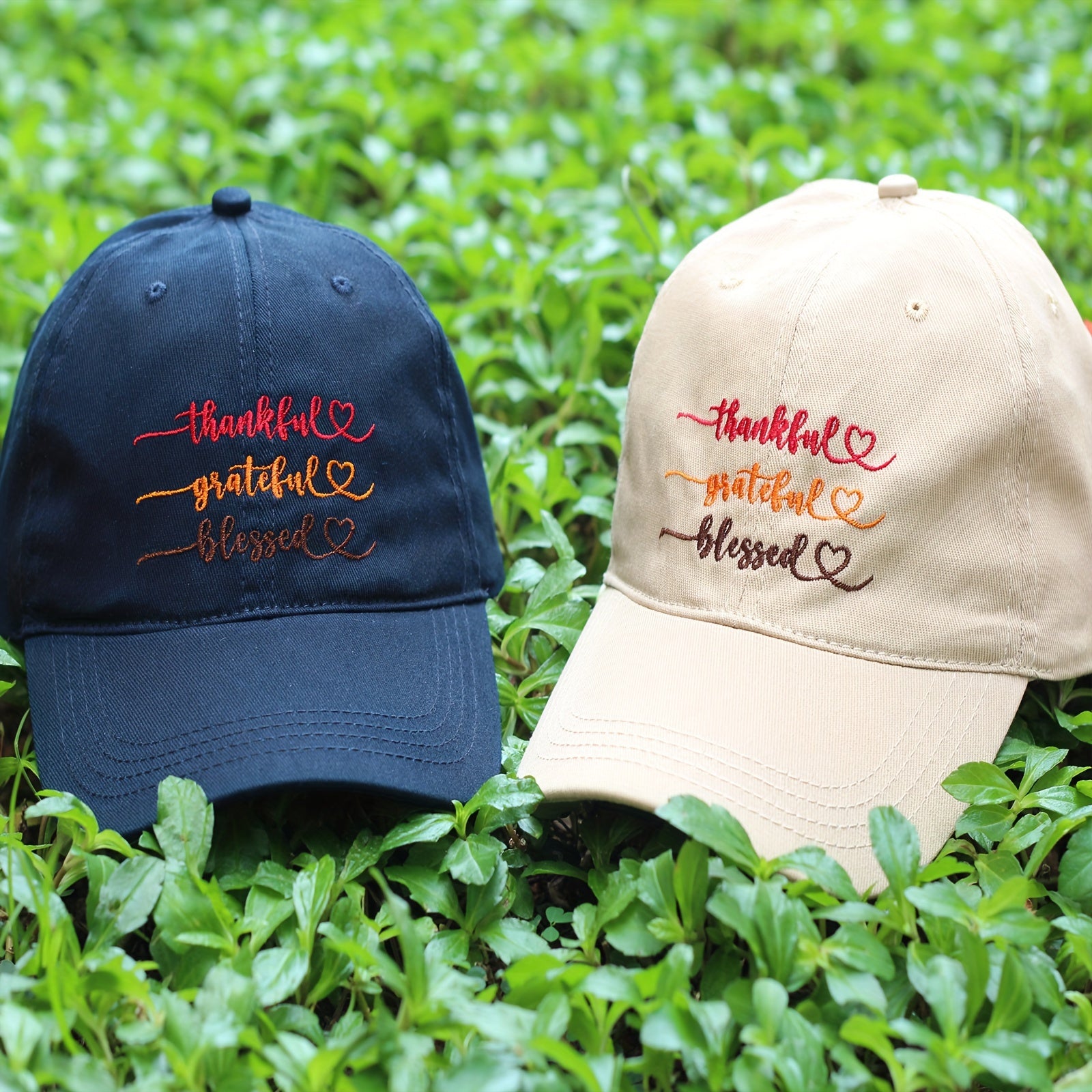 Thankful Grateful Blessed Embroidered Baseball Cap