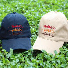 Thankful Grateful Blessed Embroidered Baseball Cap