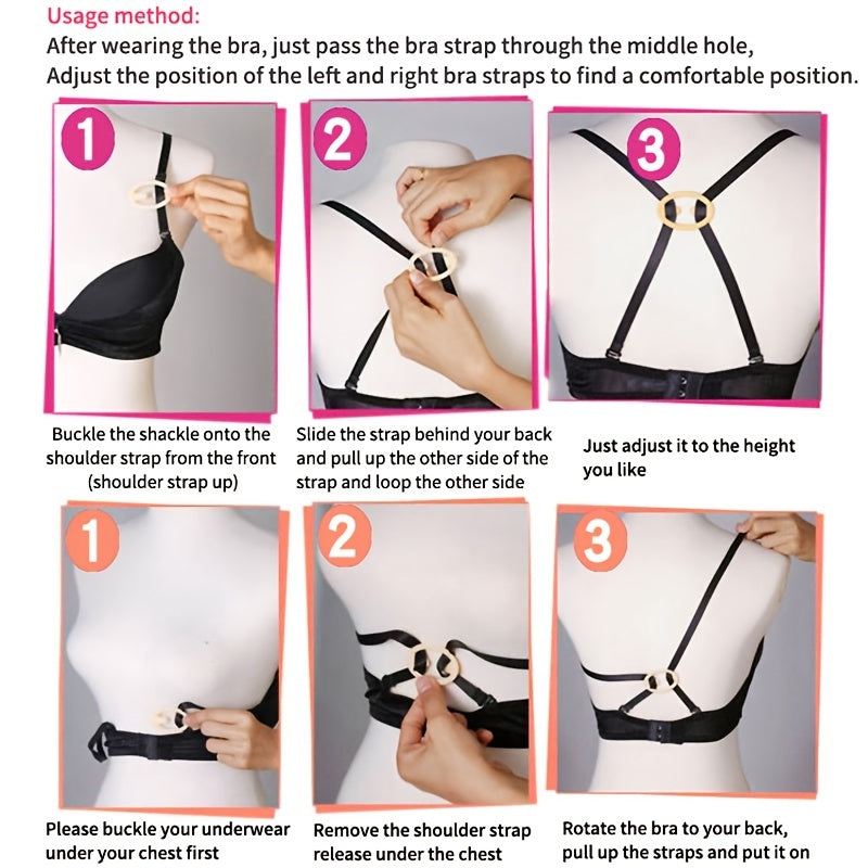 4pcs Bra Straps Control Clips Invisible Buckles Women's Lingerie Accessories