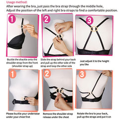 4pcs Bra Straps Control Clips Invisible Buckles Women's Lingerie Accessories