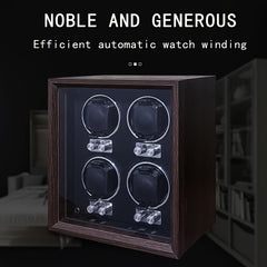 Wood Watch Winder Vertical 4 Slots Automatic Watch Box
