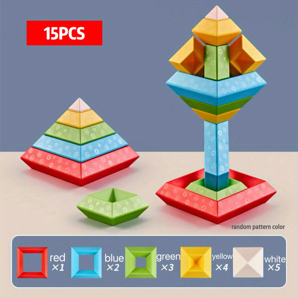 Montessori Pyramid Building Blocks Toy for Toddlers