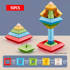 Montessori Pyramid Building Blocks Toy for Toddlers