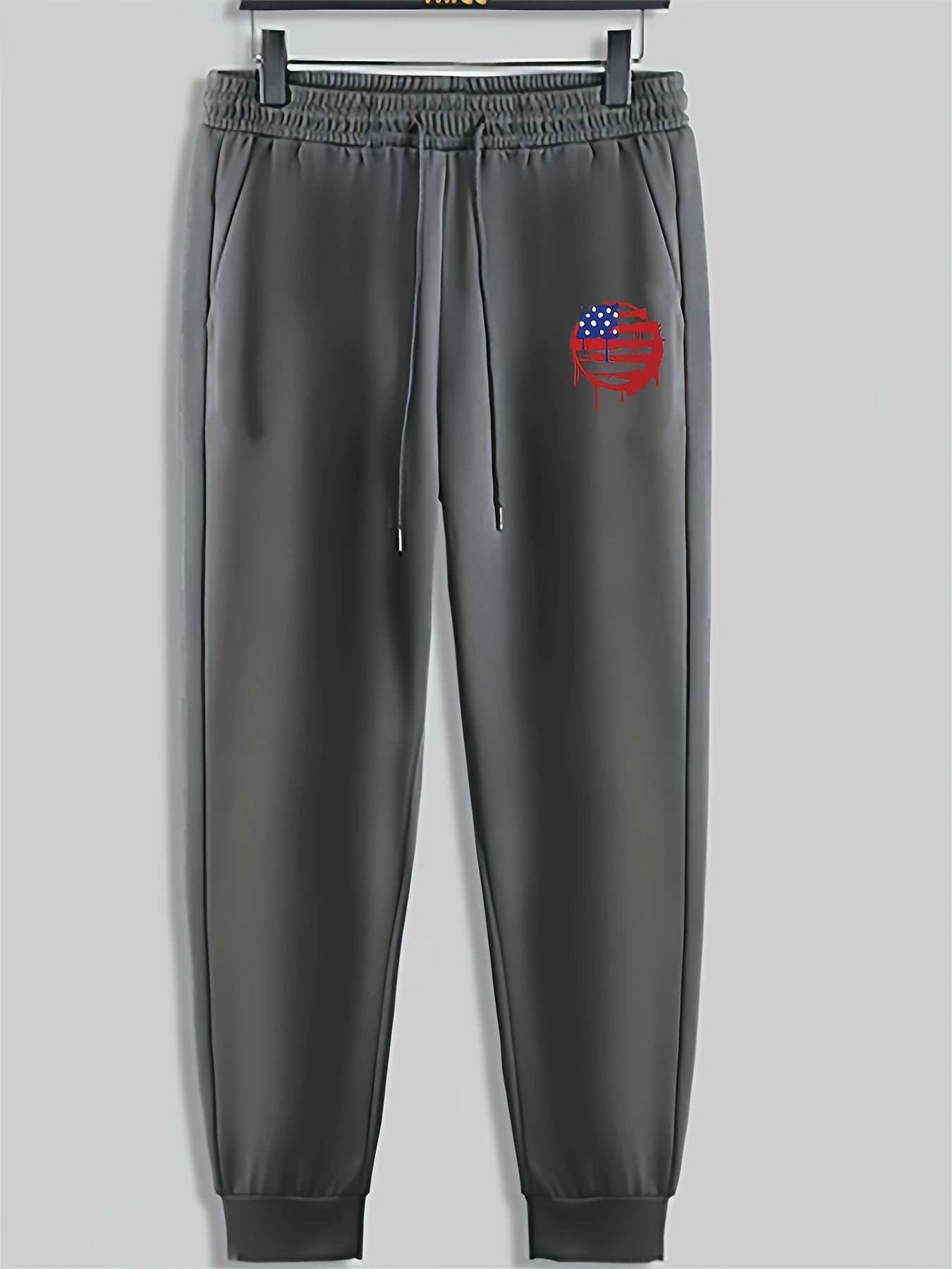 Red Lines Dots Print Men's Pants Drawstring Sweatpants