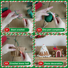 Christmas House Crochet Kit for Beginners and Experienced, DIY Decoration