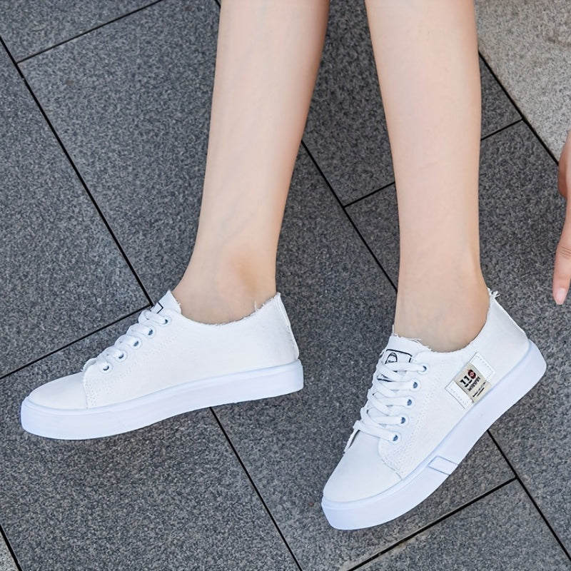 Women's Lace Up Canvas Low Top Sneakers