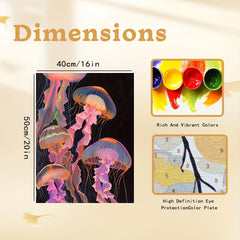 Adult Fluorescent Jellyfish Number Painting Set 40 64x50 Unframed Acrylic