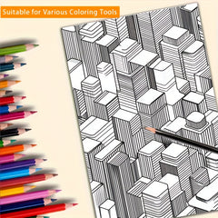 Adult Coloring Book Stress Relief 20 Pages 21x21 cm Thick Paper