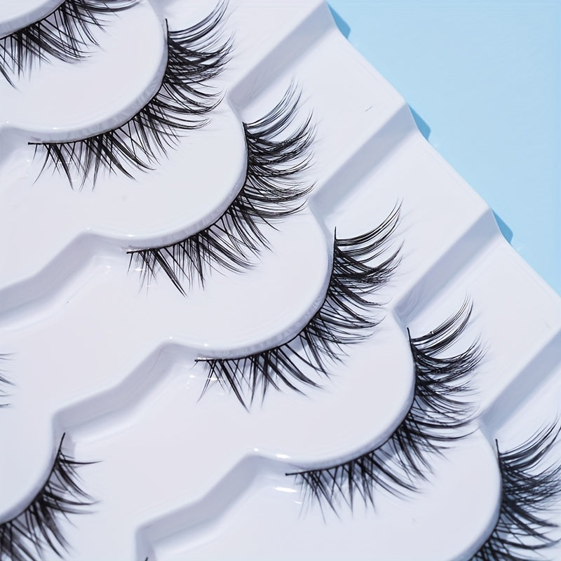 7 Pairs 13mm Wispy Cat Eye Lashes Crisscross Manga Lashes Japanese Style Cosplay