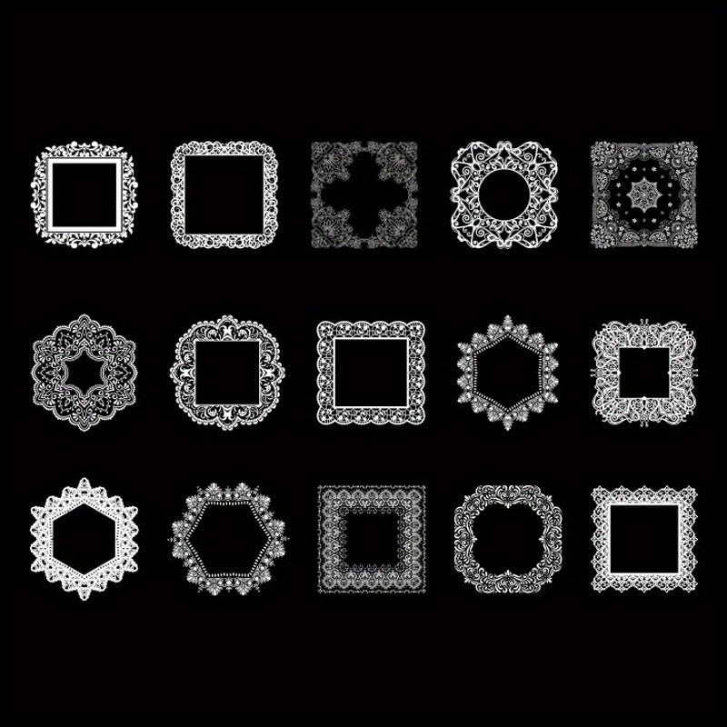 30pcs Retro Hollow Lace Stickers Pack DIY Craft Decoration