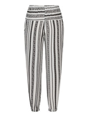 Boho Pockets Tie Front Pants Casual Loose Pants