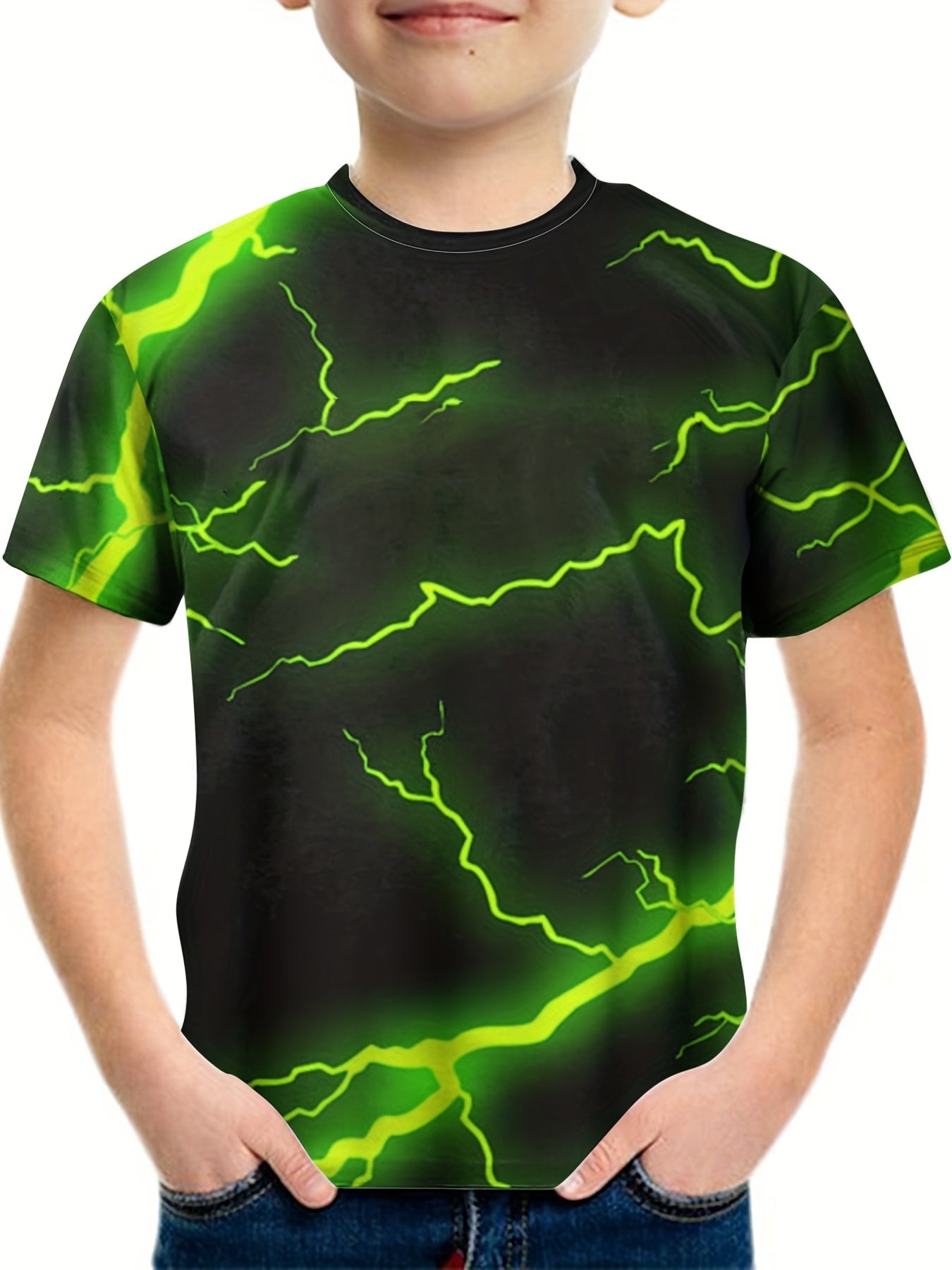 Kids Lightning Graphic Tees 3D Print Casual T-shirt