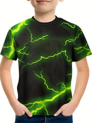 Kids Lightning Graphic Tees 3D Print Casual T-shirt