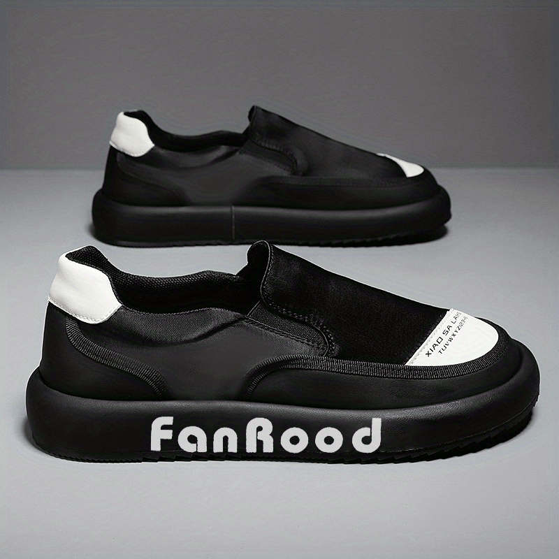 Men's Letters Print Slip On Skate Shoes Casual Walking Shoes