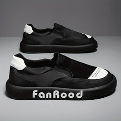 Men's Letters Print Slip On Skate Shoes Casual Walking Shoes