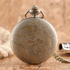 Bronze Spider Pocket Watch Animal Pattern Quartz Thin Chain Gift