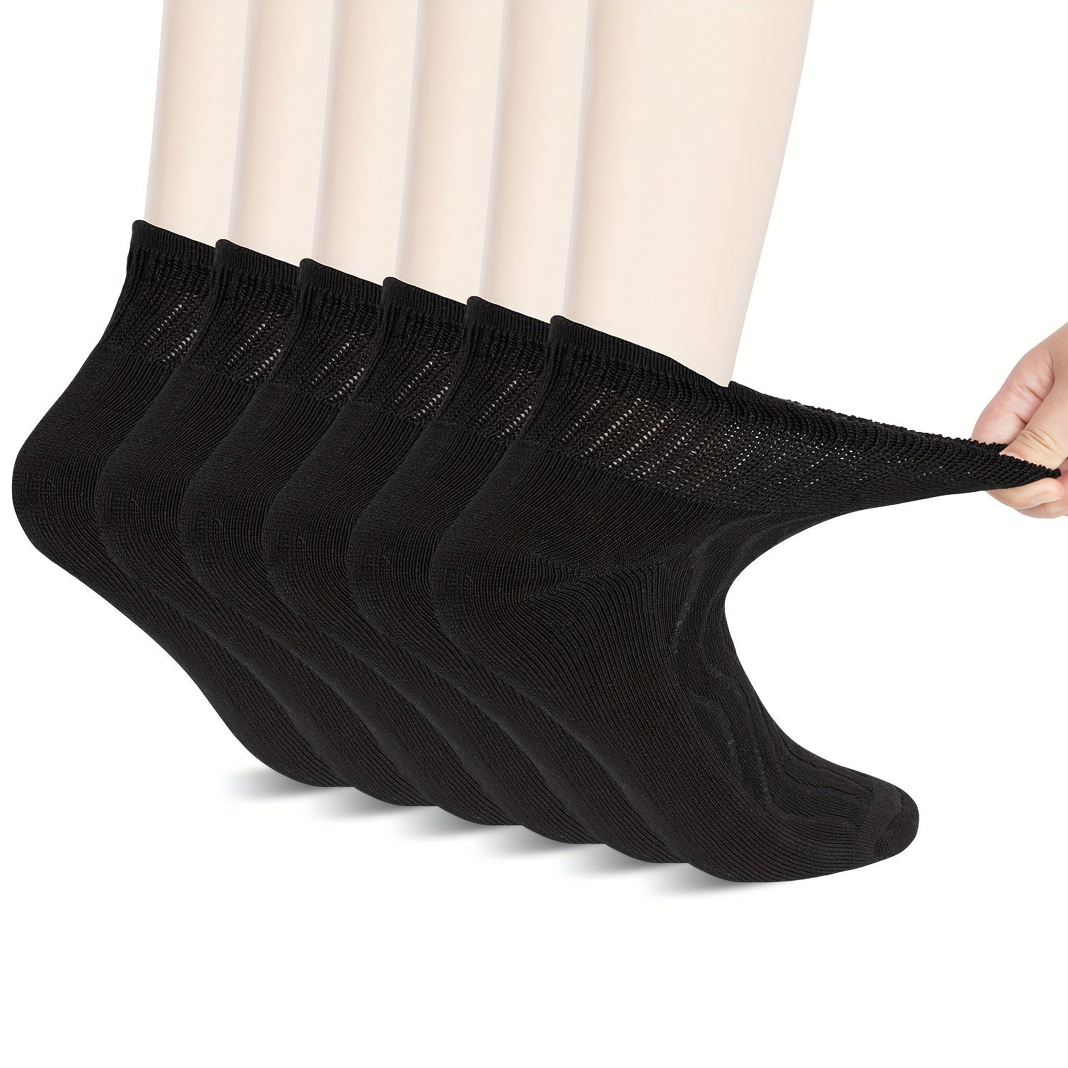 4 6 Pair Extra Wide Diabetic Ankle Socks Bamboo Breathable Seamless Toe Socks