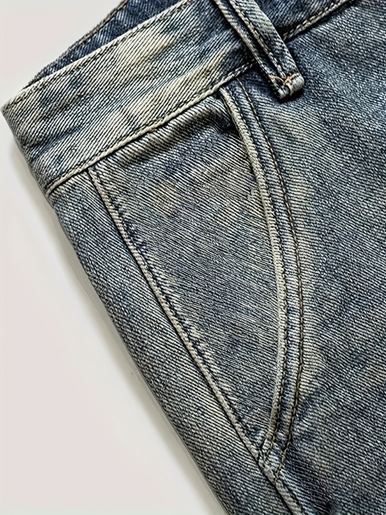 Men's Vintage Denim Shorts, Ripped, Washed for Summer