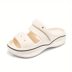 Women's Solid Beach Slippers Soft Platform Comfort