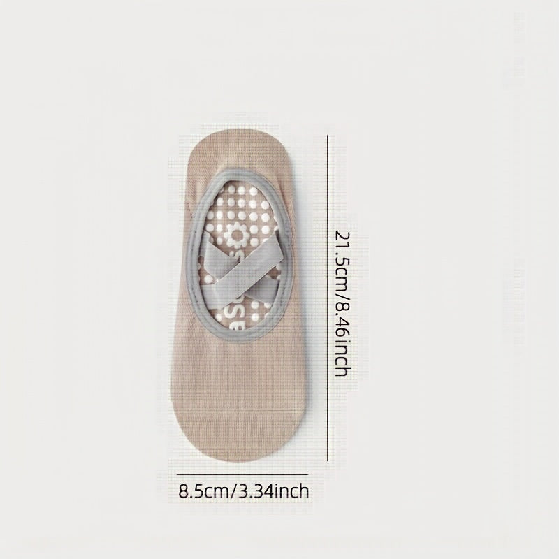 2 Pairs Non Slip Pilates Socks with Silicone Dots - Indoor Fitness Training