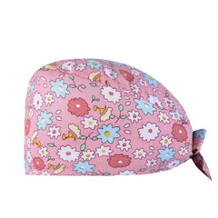 Cartoon Print Working Hats With Sweatband Animal Pattern Scrub Caps Nurse Hat