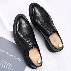 Men's Textured Oxford Shoes Lace up Front Dress Shoes For Men Business Formal