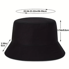 Dog Embroidery Reversible Bucket Hat Unisex Couple Fisherman Cap