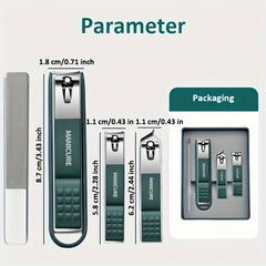 4pcs Nail Clipper Set Fingernail & Toenail Cutter Manicure Tool
