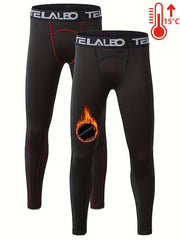 TELALEO Boy's Thermal Compression Leggings Fleece Lined Pants