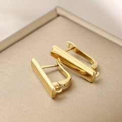 Geometric Glossy Earrings Creative Personality Banquet Party Jewelry