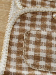 Toddler Girls Checkered Long Sleeve Jacket for Spring Fall Winter