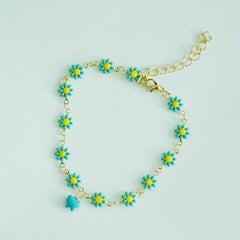 Vintage Daisy Butterfly Pendant Anklet Gift for Girls